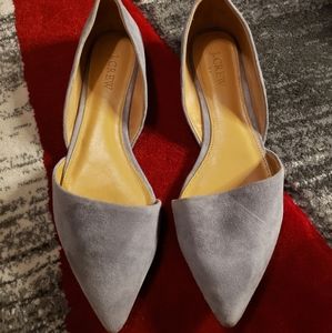 J Crew Zoe Grey Suede D’orsay Pointed Flats 6